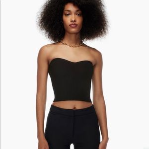 Strapless sweetheart neckline black babaton sculpt knit top